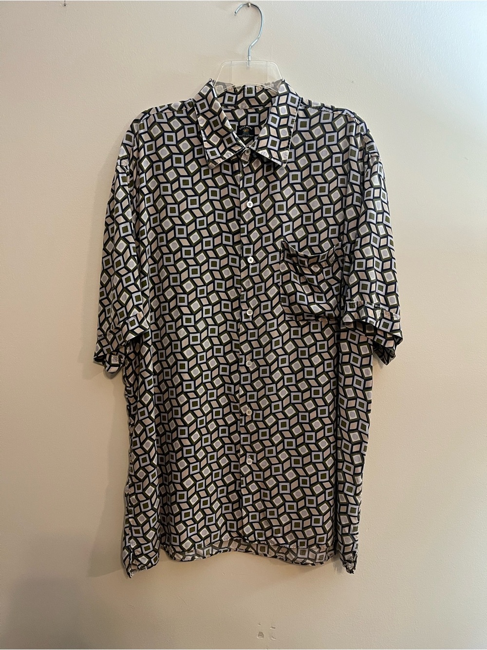 VTG Solemare Maus & Hoffman Geometric Shirt Men’s Sz XL “Vegan Silk” Multicolor